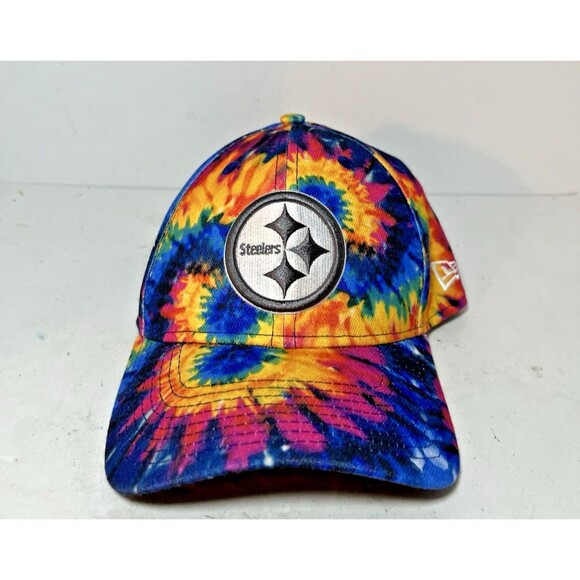 Pittsburgh Steelers Hat Mens M/L New Era Crucial Catch Fitted Cap Tie-Dye NFL - Picture 1 of 6